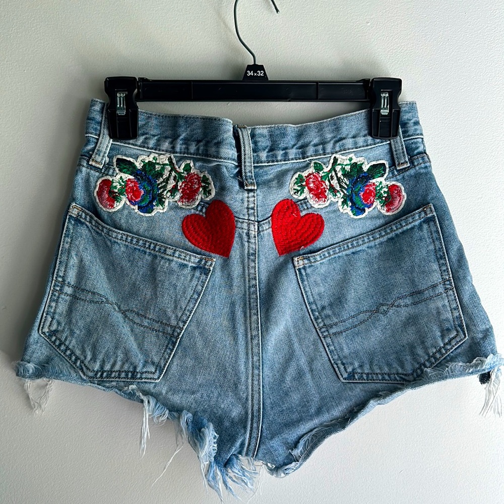 Lucky brand Embroidered denim shorts